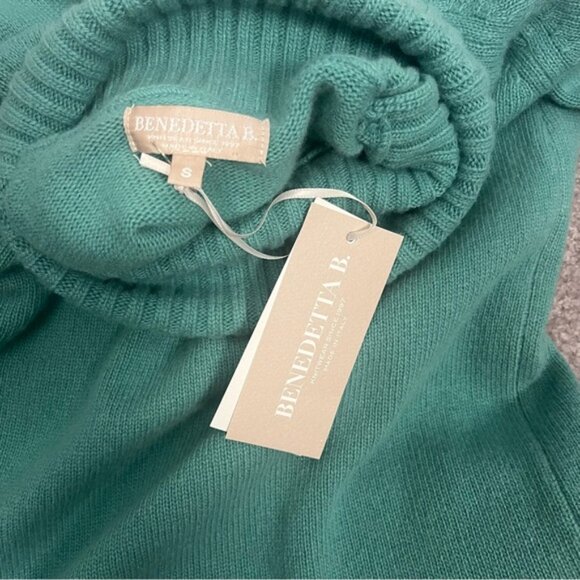 NWT Benetton Green Turtleneck Wool Cashmere Bend Size S - Picture 3 of 7